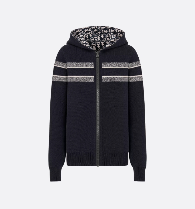 디올 리버서블 후드 지퍼 가디건