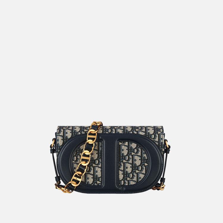 디올 오블리크 자카드 CD SIGNATURE 스트랩 백