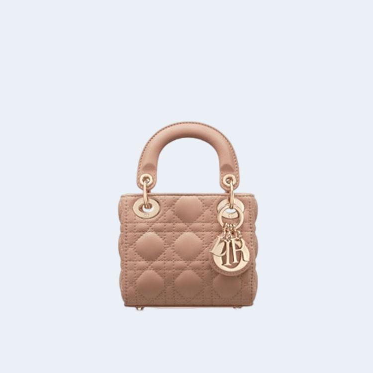 디올 레이디 마이크로 핸드백 로즈