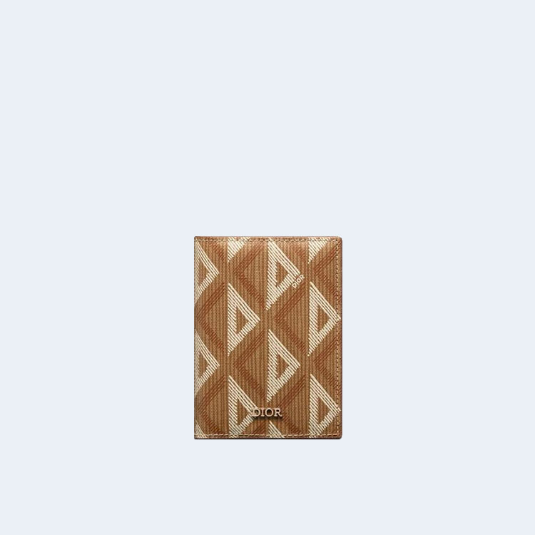 디올 2단 카드 홀더 브라운