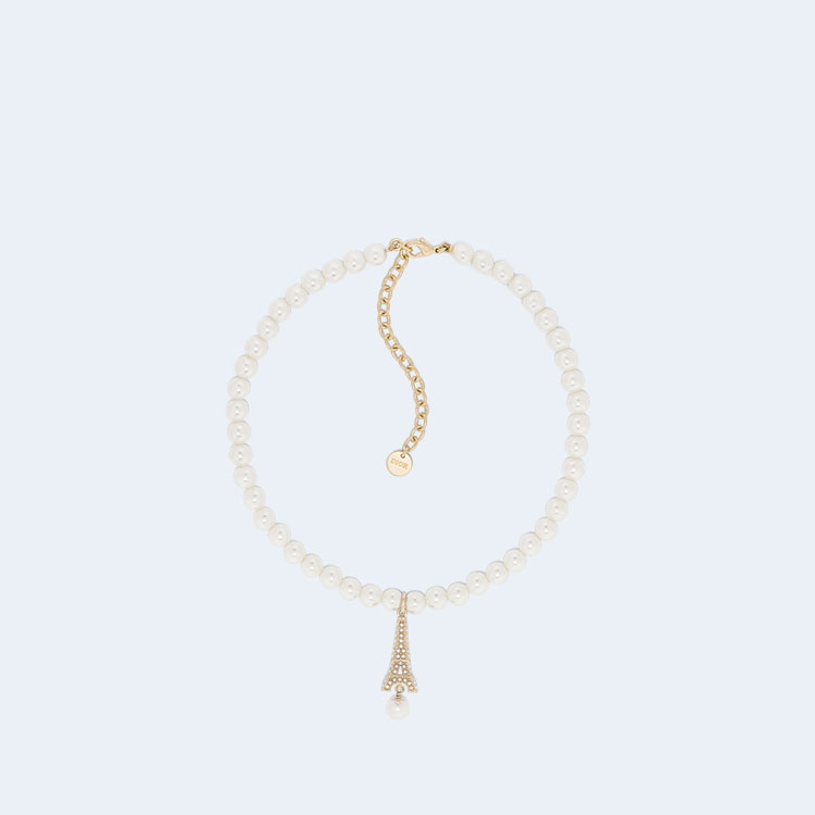 디올 플랜 드 파리 초커 화이트 펄 목걸이