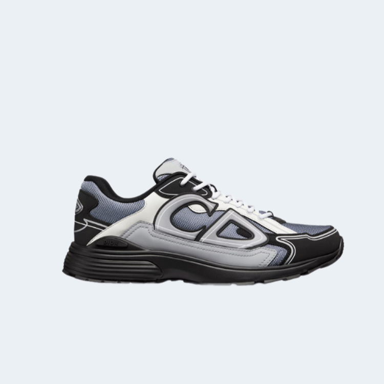 디올 B30 스니커즈 블루 메시 & 그레이, 화이트, 블랙 테크니컬 패브릭