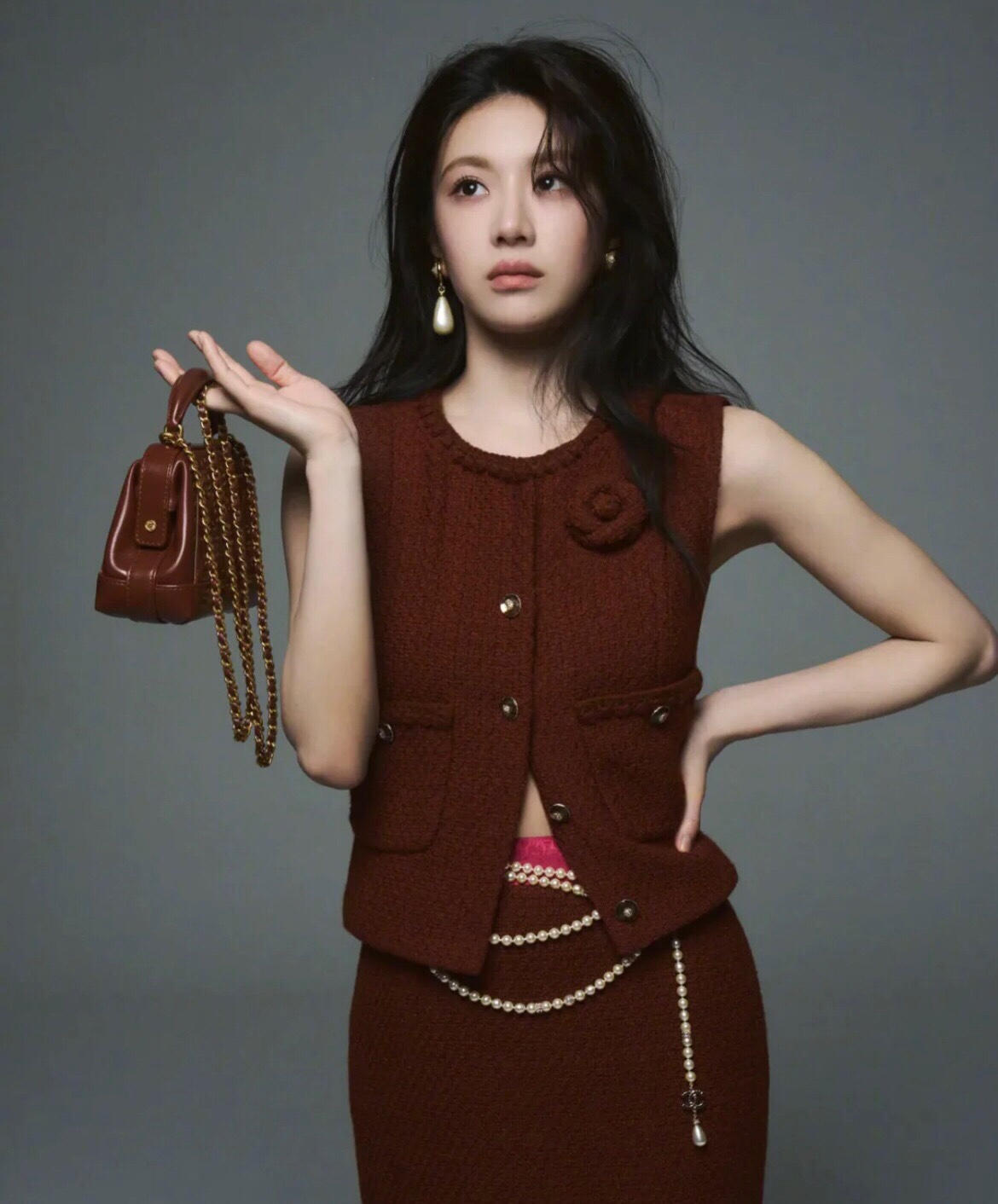 샤넬 트위드  베스트