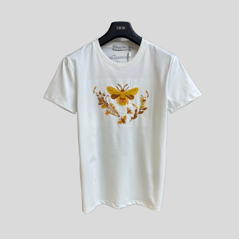 디올 자수 반팔 티셔츠