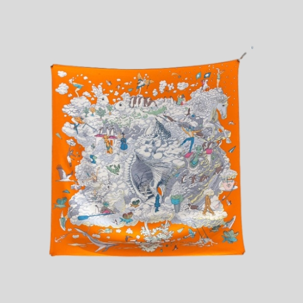 에르메스 마이 클라우즈 스카프(오렌지)