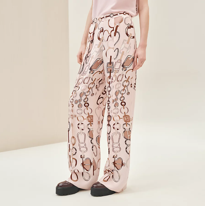 에르메스 버클 실크 팬츠