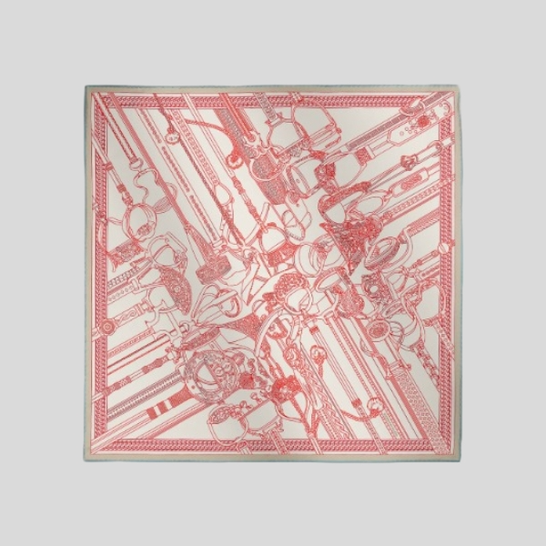 에르메스 양면 실크 스카프 화이트