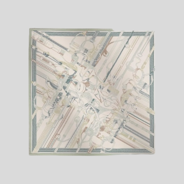 에르메스 양면 실크 스카프 핑크