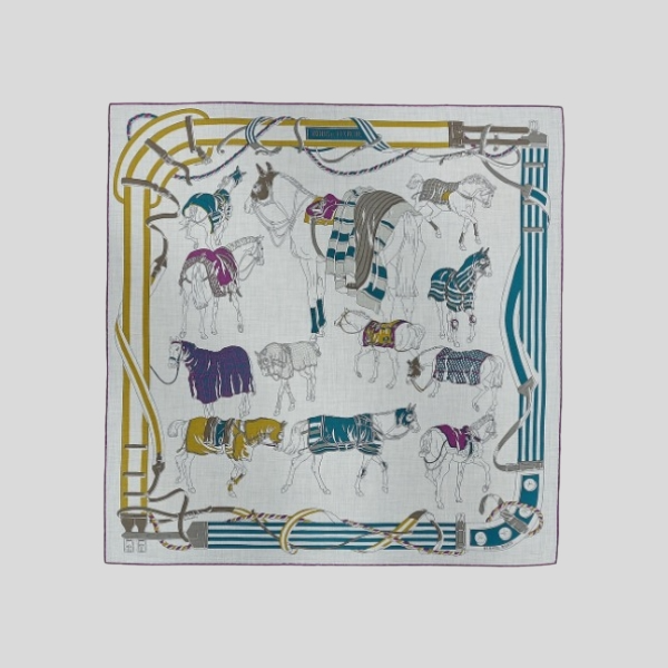 에르메스 스퀘어 스카프(그레이 퍼플)