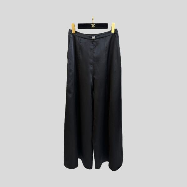 샤넬 실크 와이드 레그 팬츠