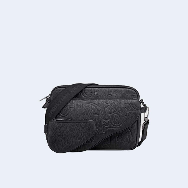 디올 Saddle 트리플 파우치 블랙