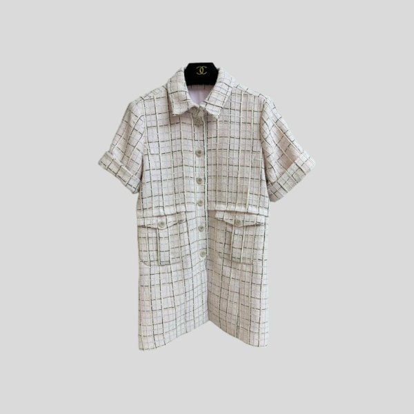 샤넬 플레드 반팔 원피스