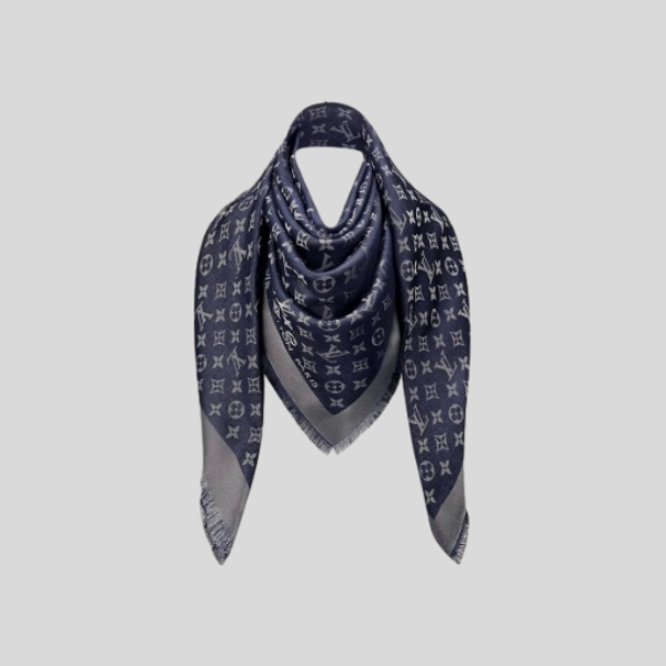 루이비통 모노그램 샤인 숄(블루 실버)