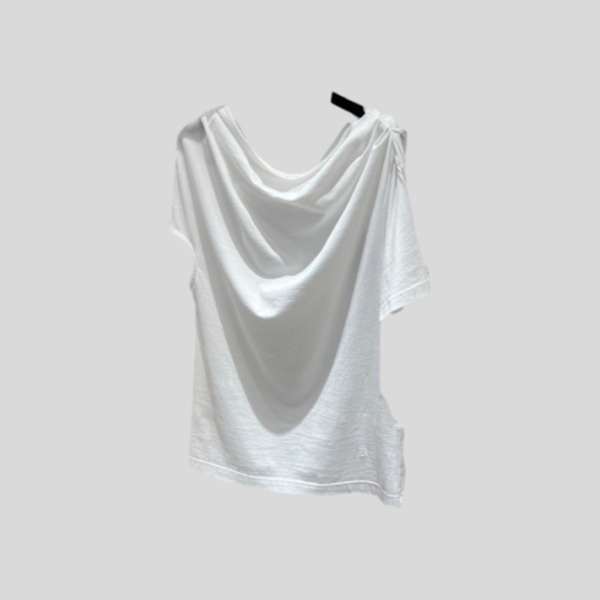 발렌시아가 사선 어깨 반팔티