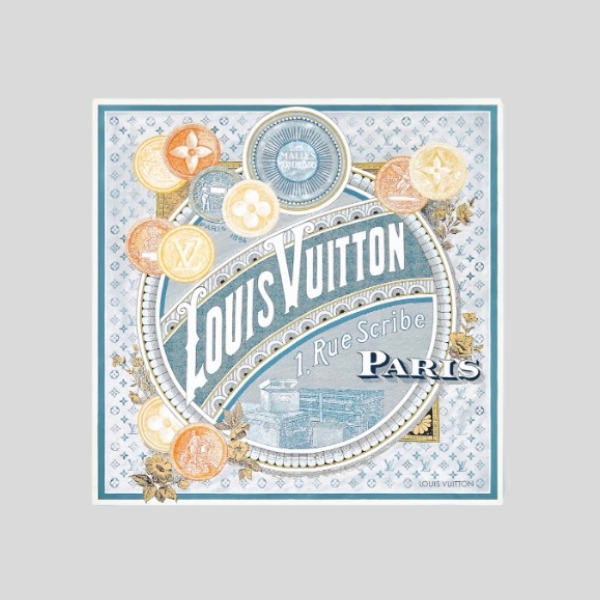 루이비통 말레스 메르베이루즈 스카프(블루)