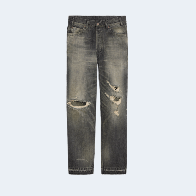 셀린느 블랙 디스트로이드 데님 웨슬리진