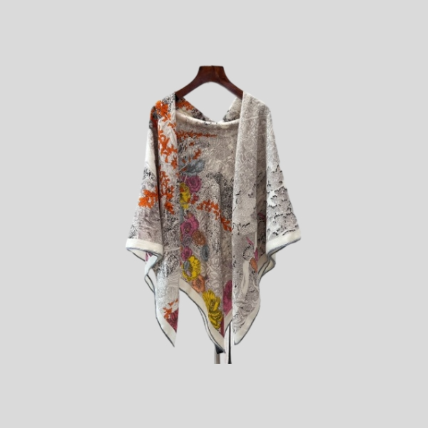 에르메스 실크 캐시미어 숄 블랙&화이트