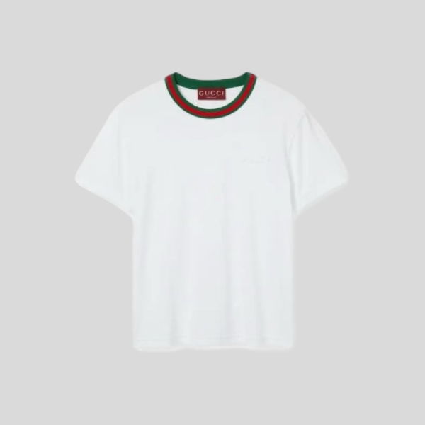 구찌 코튼 반팔 티셔츠 (화이트,그레이)