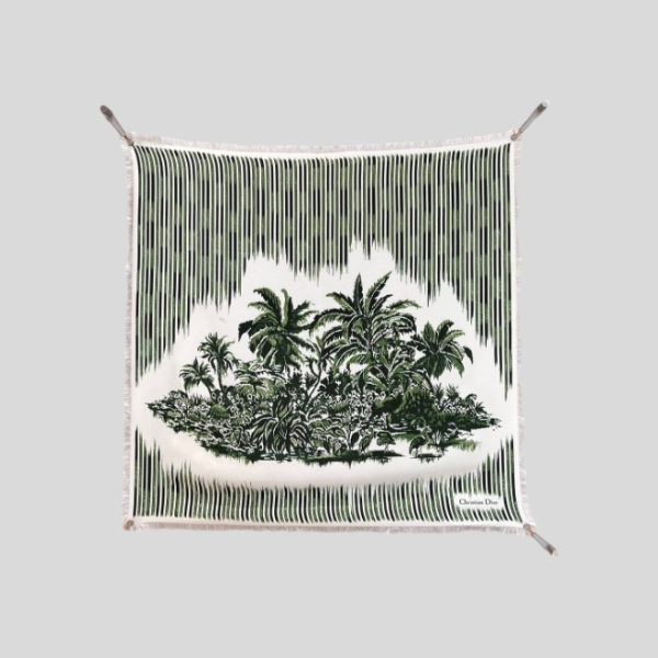 디올 팜 트리 스카프&리본 세트 그린