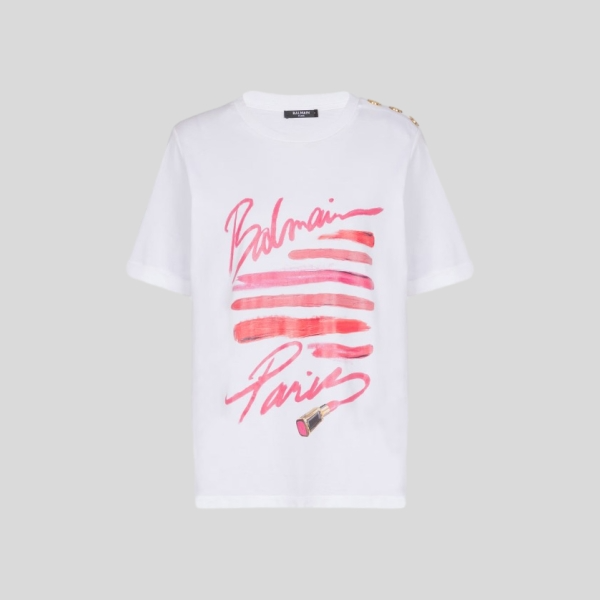 발망 립스틱 프린트 반팔