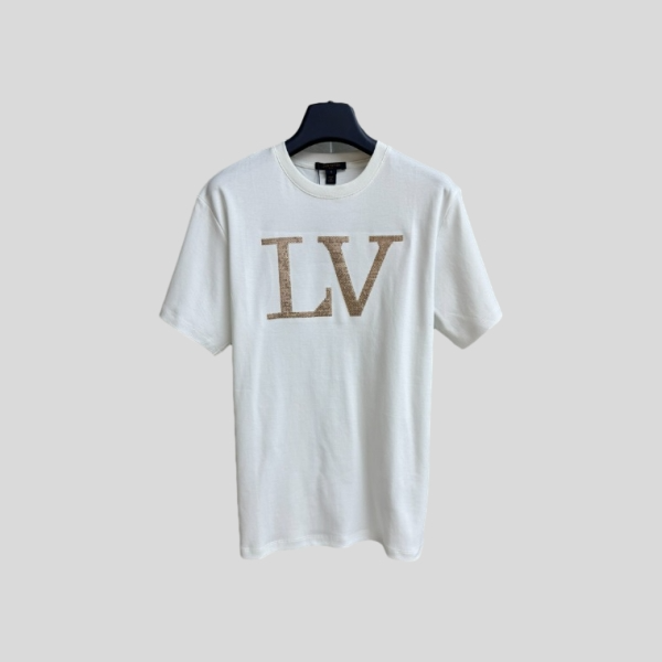 루이비통 자수 티셔츠 화이트