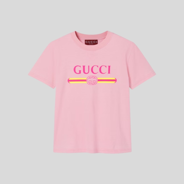 구찌 프린트 디테일의 코튼 저지 티셔츠