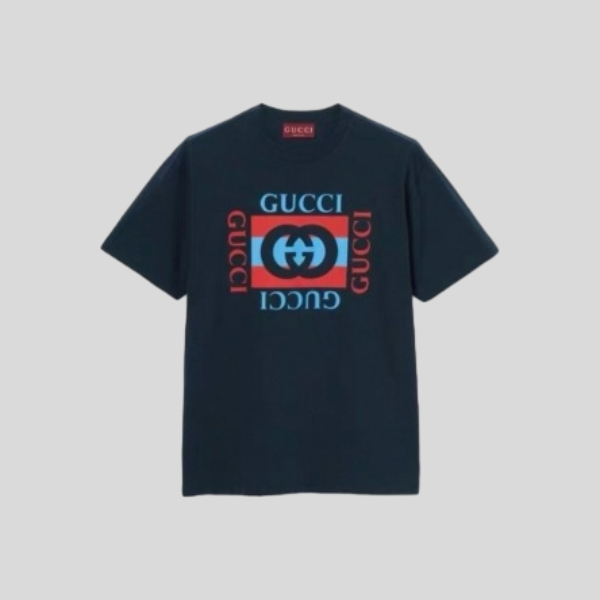 구찌 코튼 로고 반팔 티셔츠