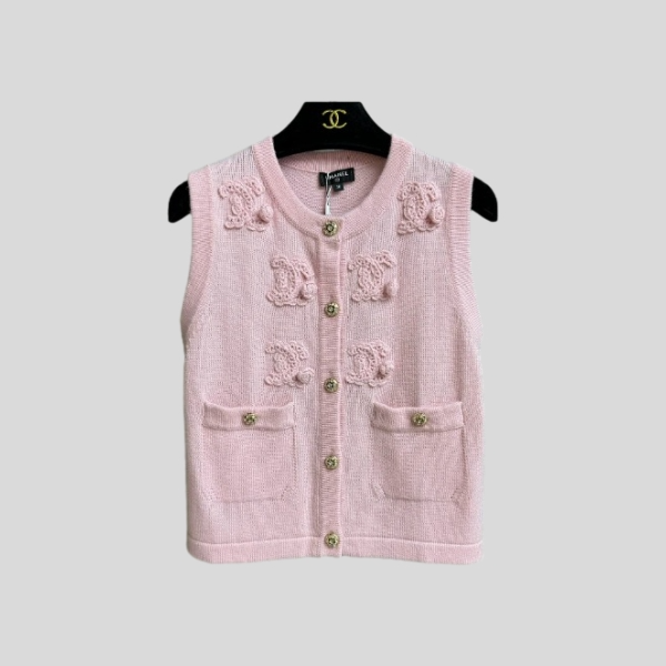 샤넬 플라워 니트 베스트