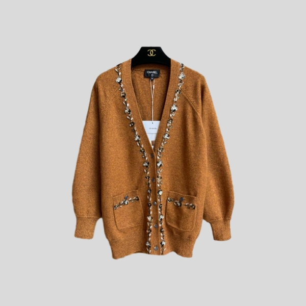 샤넬 스팽글 트림 가디건