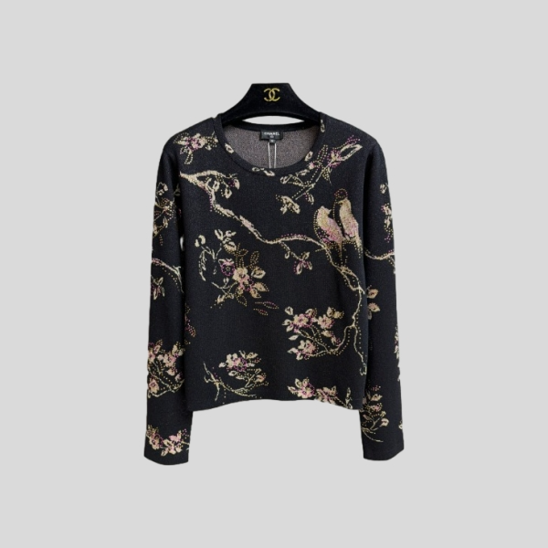 샤넬 라인스톤 니트 탑