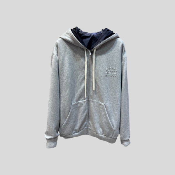 미우미우 양면 후드 집업 자켓