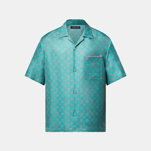 루이비통 모노그램 쇼트 슬리브드 실크 셔츠