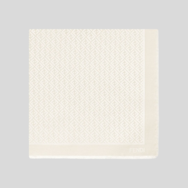 펜디 화이트 오가닉 실크 숄