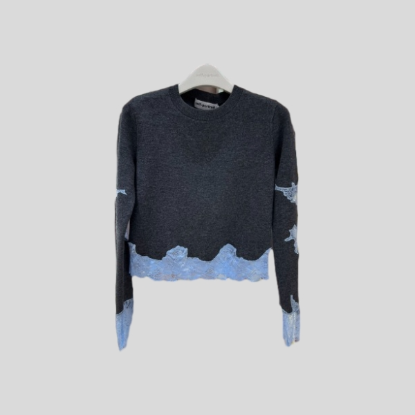 셀프포트레이트 그레이 콘트라스트 레이스 점퍼