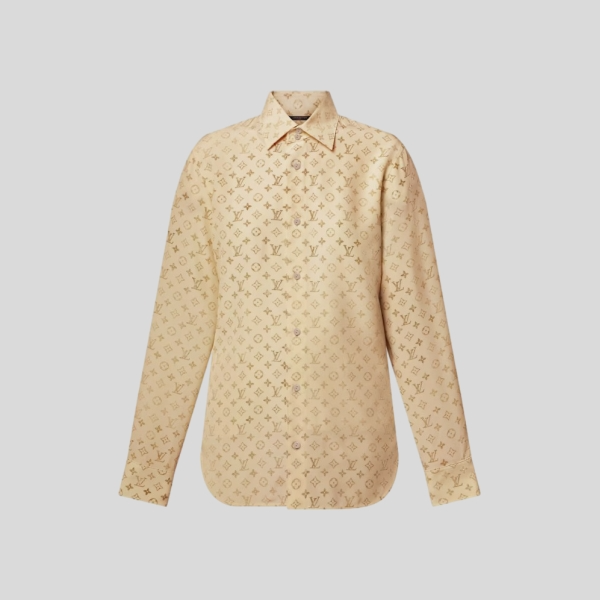 루이비통 워시드 모노그램 실크 셔츠