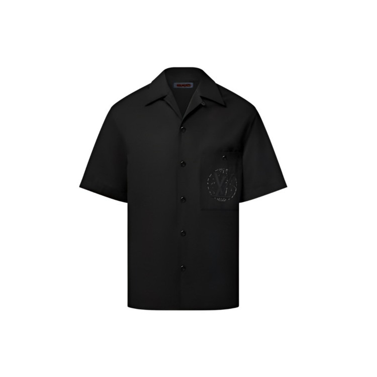 루이비통 엠브로이더드 쇼트 슬리브드 코튼 셔츠