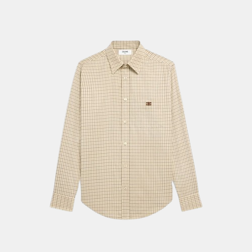 셀린느 체크 코튼 루즈 셔츠