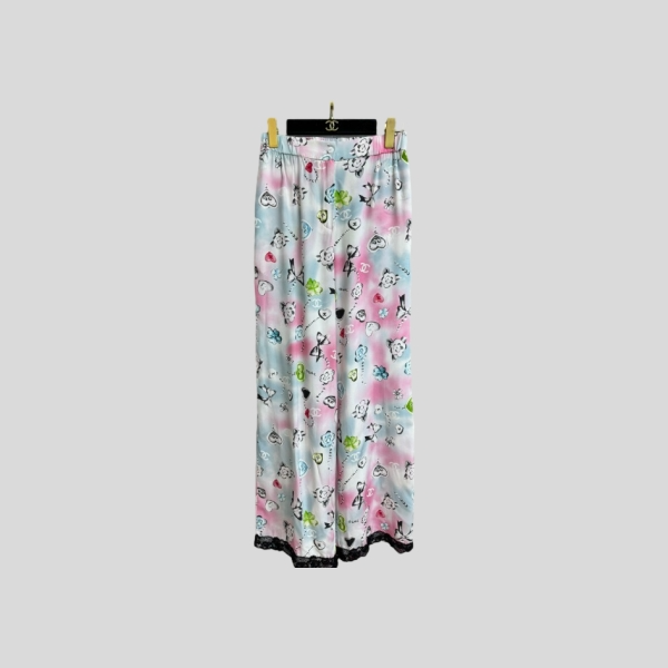 샤넬 그래피티 실크 팬츠