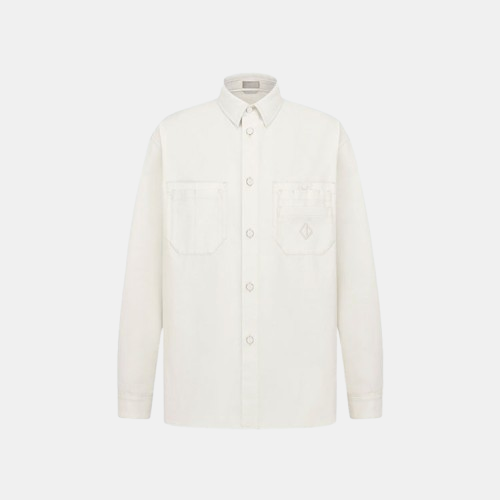 디올 CD Diamond 화이트 코튼 트윌 셔츠