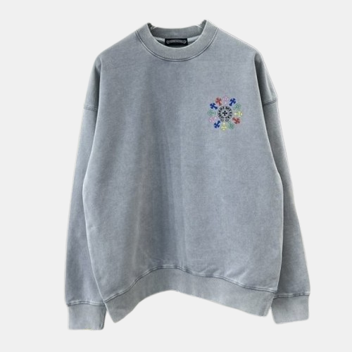 크롬하츠 멀티로고 맨투맨 워싱 티셔츠