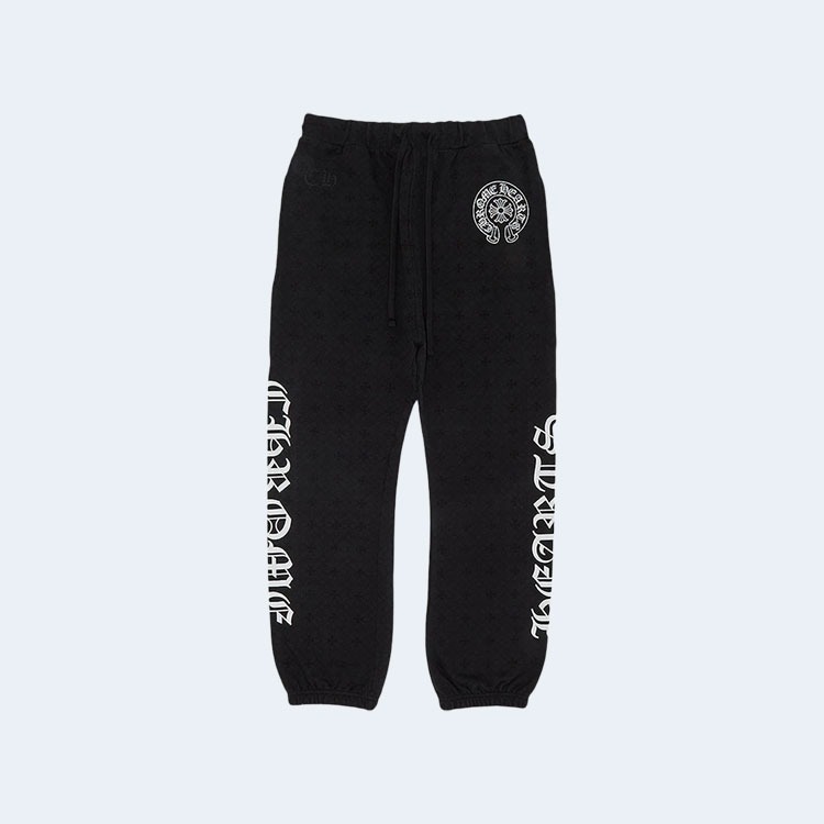 크롬하츠 올 오버 모노그램 홀스슈 로고 스웨트팬츠