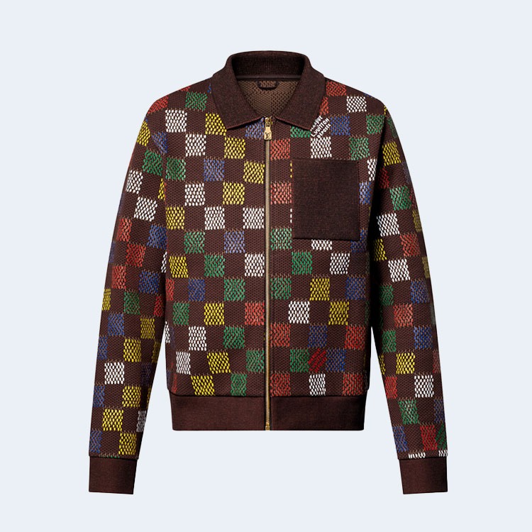 루이비통 자카드 다미에 코튼 저지 블루종 1AHCJD