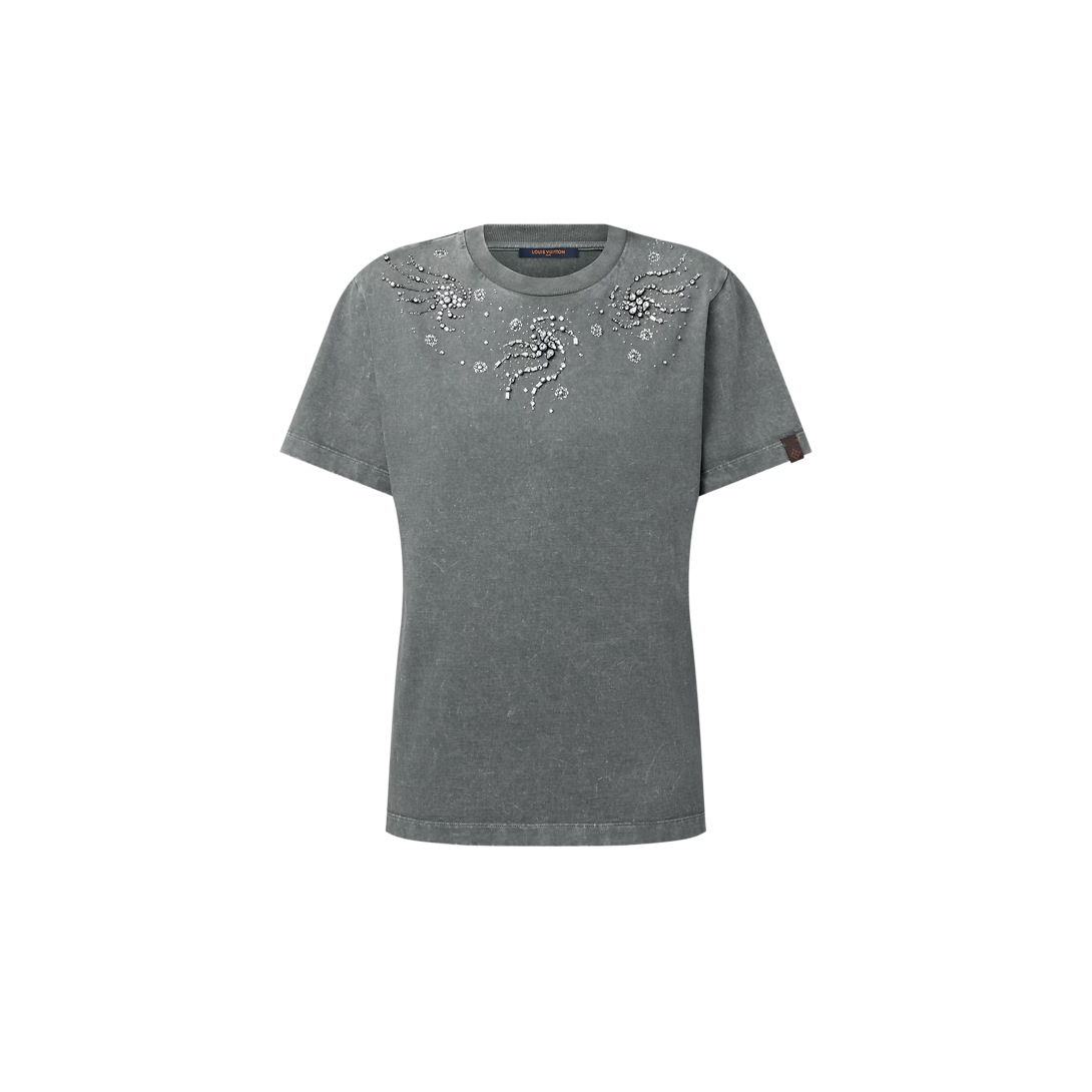 루이비통 라인스톤 스월 티셔츠