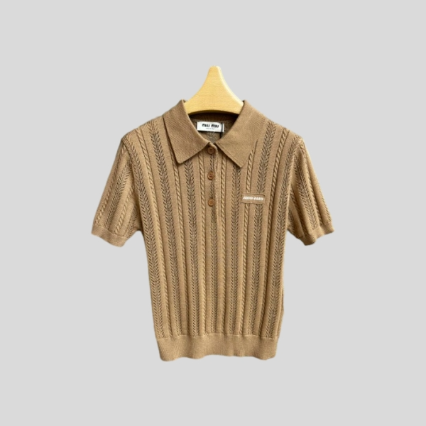 미우미우 반팔 폴로 셔츠