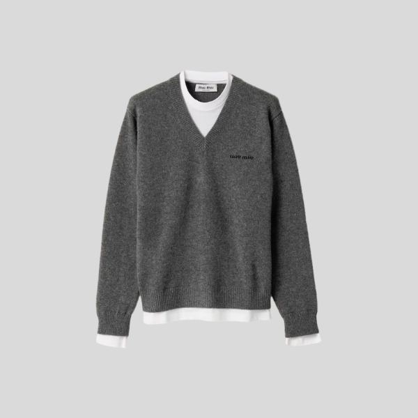 미우미우 브이넥 스웨터