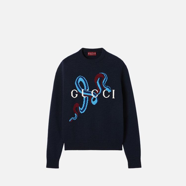 구찌 인타르시아 울 캐시미어 스웨터