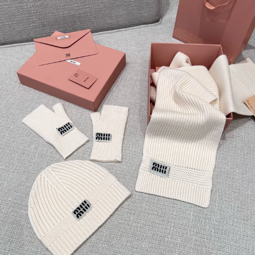 미우미우 니트 3종 세트(스카프, 비니, 장갑)