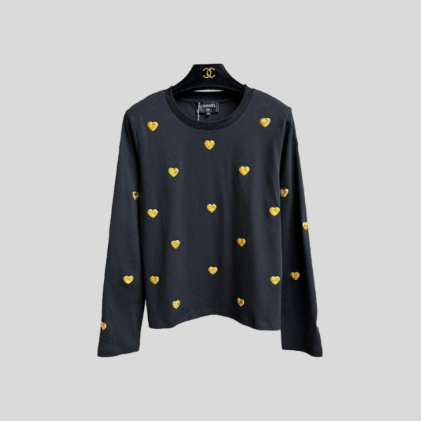 샤넬 하트 롱 티셔츠