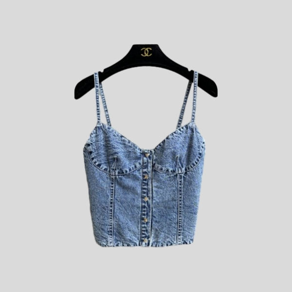 샤넬 데님 캐미솔 탑