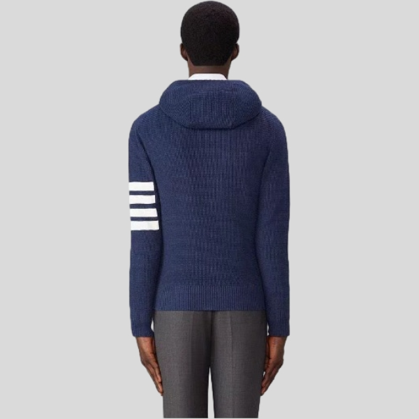 톰브라운 리넨 코튼 4-바 릴렉스 핏 집업 후디